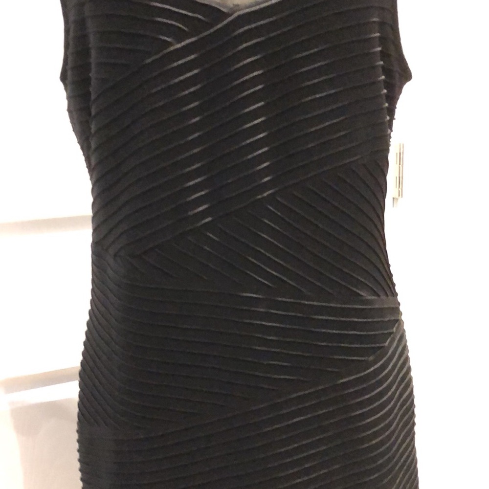 Laura | Stretchy Embellished Mesh Neckline Dress with Ruching - Picture 6 of 10